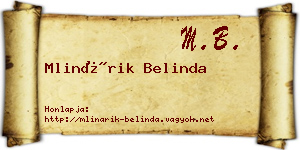 Mlinárik Belinda névjegykártya